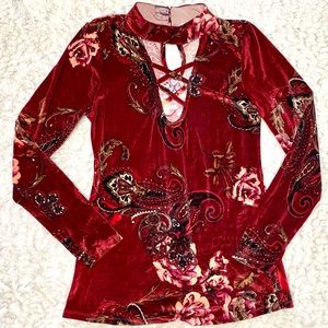 Velvet Choker Style Top by Boston Proper, Size M